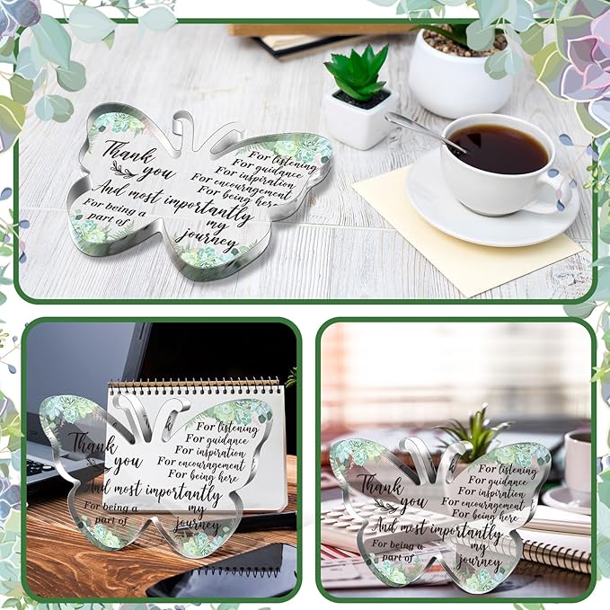 Yinder Thank You Gifts for Women Appreciation Gifts for Coworker Employee Nurse Teacher Leader Boss Inspirational Quotes Acrylic Desk Decor for Home Office Farewell Retirement