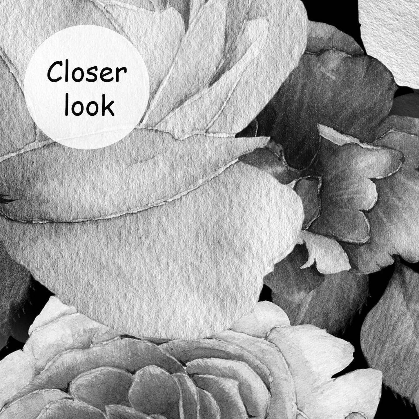 AFZEVEB-Dark Peony Wallpaper Watercolor Rose Wall murals for Bedroom 136"x96" (Not Peel and Stick)