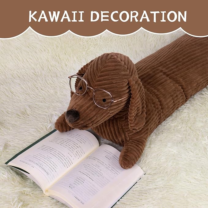 36 Inch Dachshund Dog Stuffed Animal Plush, Long Weiner Dog Body Pillow, Cute Funny Large Dachshund Toys Plushies Decor Ideal Gift for Kids