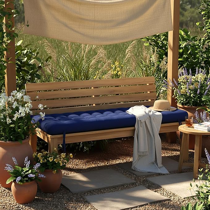 Vercraft Long Floor Cushion Large Floor Cushion with Brushed Cotton 74.8 x 27.5 x 3.15 in Jumbo Lounger Pillow for Outdoor Indoor Bay Window Meditation Yoga Reading Sleeping(1 Pc,Navy Blue)