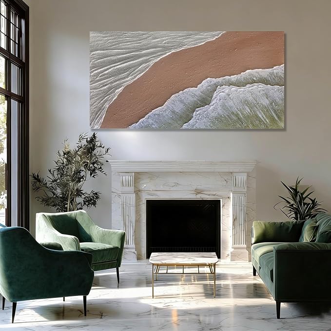 GAIDUOMAI Modern Abstract Canvas Art Coastal Wall Art Sands Beach Minimalist Textured Wall Decorations for Bedroom Office 29"x 58" Large Gallery Wall Decor