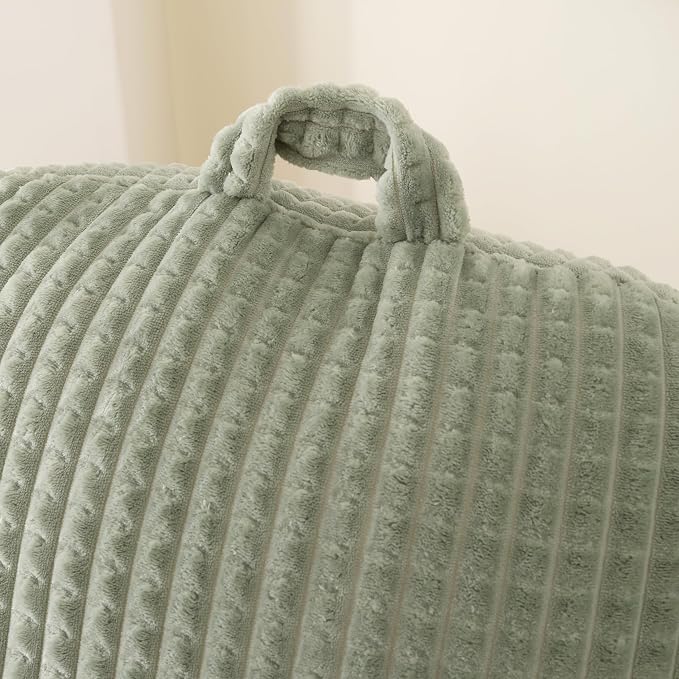 Reading Pillow with Arms for Sitting in Bed,Backrest,Green Flannel,M | 17" Backrest Supports Back for College Students,Elbows & Forearms for Dorm Reading,Gaming,Watching TV