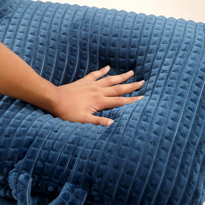 Reading Pillow with Arms for Sitting in Bed,Backrest,Blue Flannel,M | 17" Backrest with Arms Supports Back for College Students,Elbows & Forearms for Dorm Reading,Gaming,Watching TV