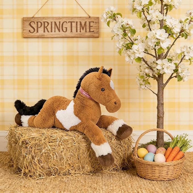 MaoGoLan Large Horse Stuffed Animal, Big Horse Plush Toy for Girl Boy, Ridable Stuffy Pony for Kid, Stuffed Pony Plush Pillow for Baby Shower, Easter Birthday Gifts, Party Favor Decor, 47 inches