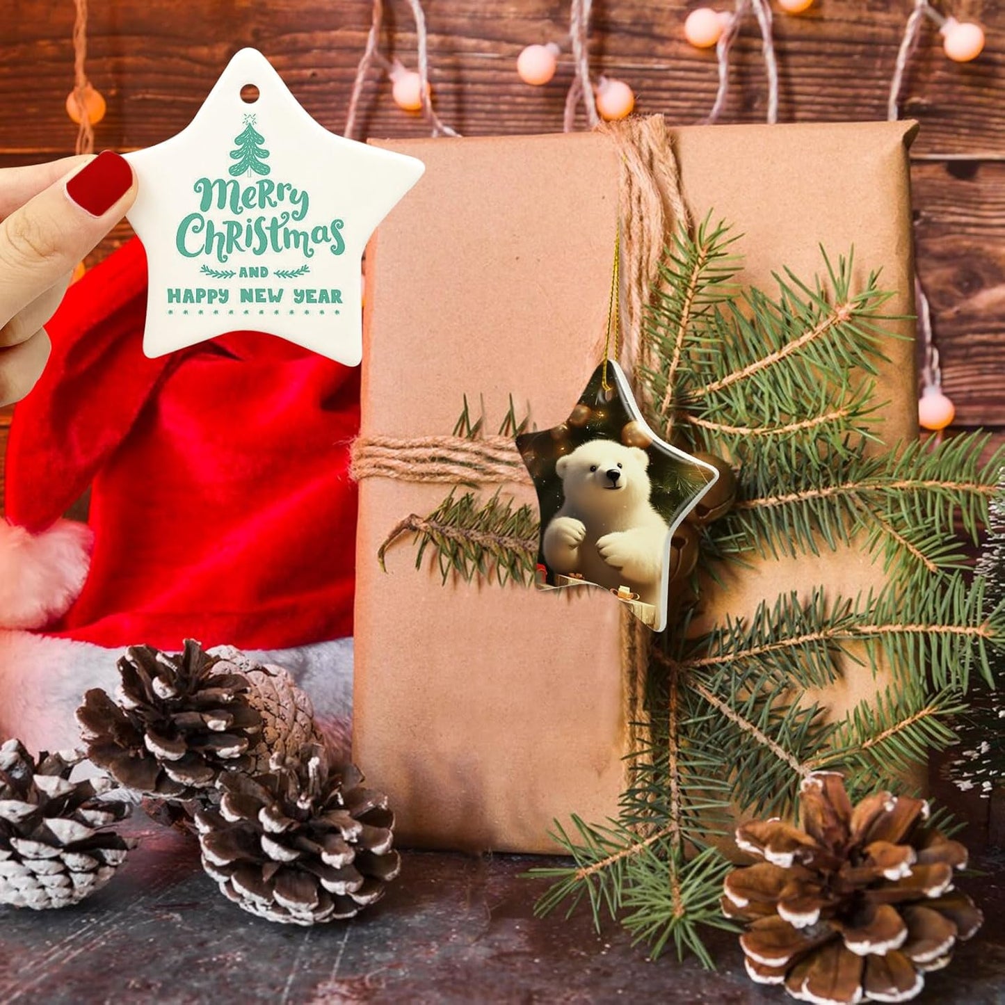 Sublimation Ceramic Ornament Blanks - Bulk White Porcelain Ornament for Heat Press Printing - Personalized Christmas Decoration Supplies (12 Stars)