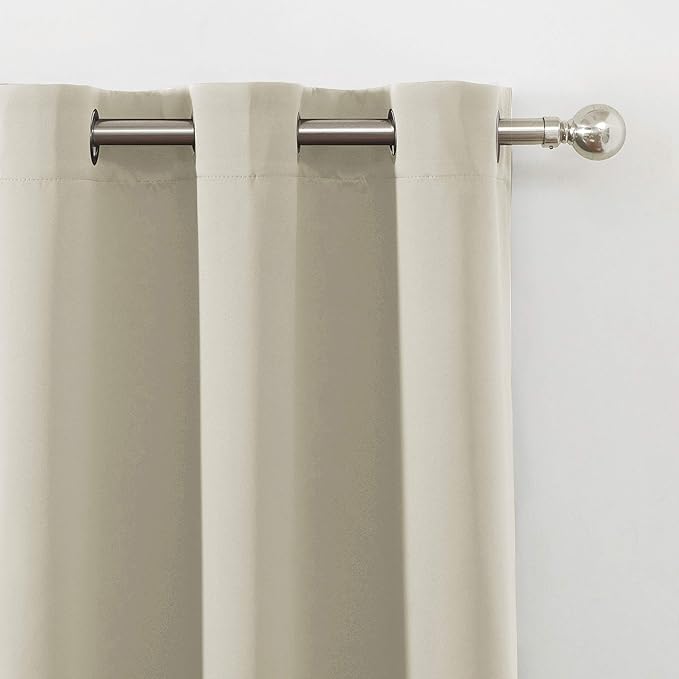 LEMOMO Blackout Curtains 66 x 84 inch/Light Beige Curtains Set of 2 Panels/Thermal Insulated Room Darkening Bedroom Curtains