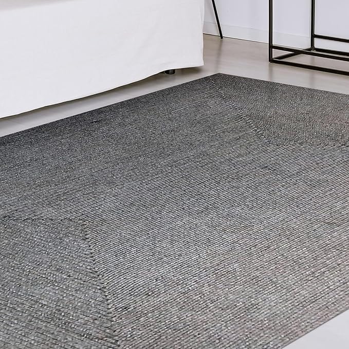 Superior Indoor Outdoor Area Rug, Handwoven Reversible Braided Home Decor for Living Room, Kitchen, Entryway, Patio, Front Porch, Deck, Modern, Boho, Farmhouse Style, 4' x 6', Slate