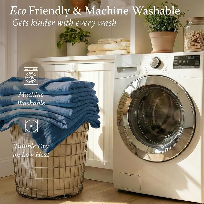 Threadmill Muslin Blanket for Queen Size Bed | 4 Layer 100% Cotton Gauze | Soft, Lightweight, and Cozy Throw Blanket for All Seasons | Pre Washed, Lightweight Sumer Blanket | Folkstone Blue