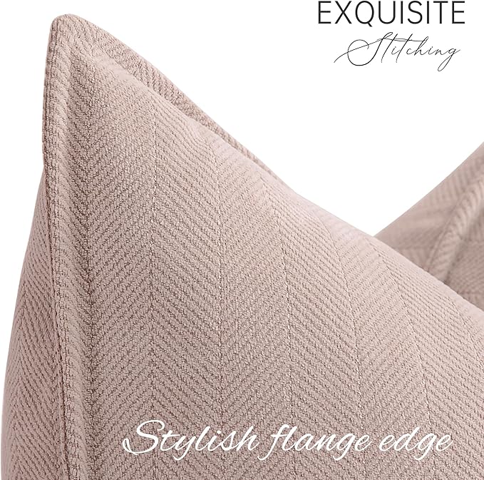 ZWJD Dusty Pink 12x20 Valentine Pillow Covers Set of 2 Chenille Throw Pillow Covers with Elegant Design Soft and Luxurious Decorative Throw Pillows for Couch, Bed, and Home Decor