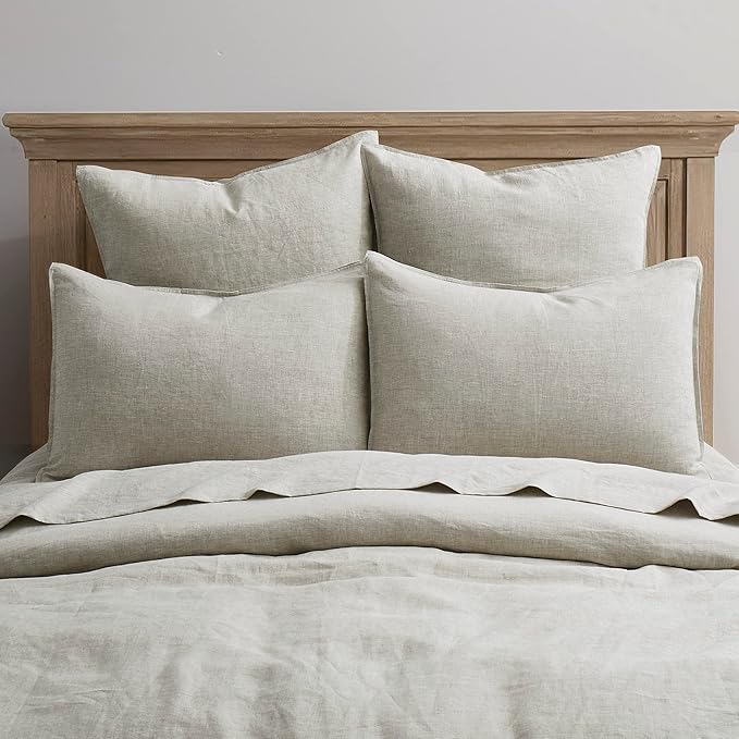 ATLINIA 100% Linen Pillowcases Set of 2, King Size 20" x 36" Pillow Case, Linen Pillow Sham