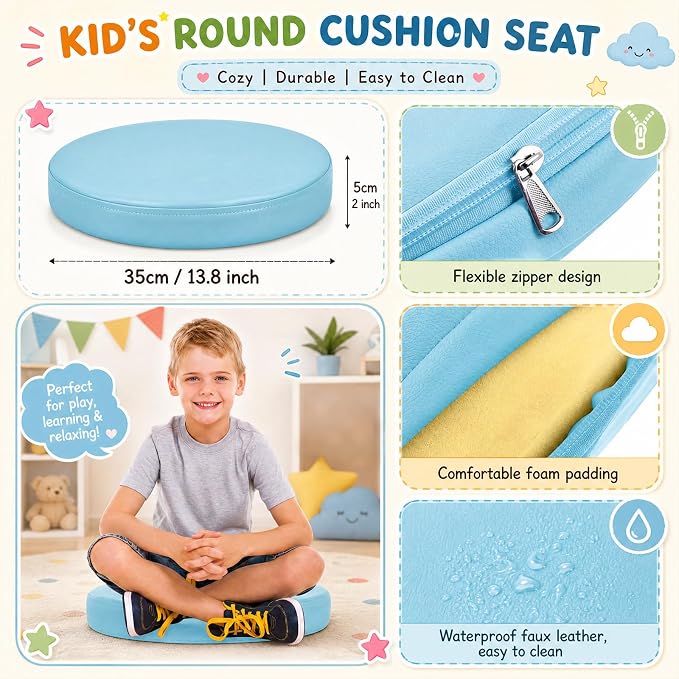 Juexica 6 Pcs Extra Thick Flexible Seating Floor Cushions Assorted Colored Pillow Floor Cushions for Classroom Soft Flexible Seating for Kids Learning Sitting Daycare School Chair (Morandi Colors)
