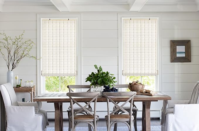 LazBlinds Cordless Bamboo Blinds, 27"x72", Whitewash B | Bamboo Roll Up Shades for Windows, Light Filtering Hanging Window Blinds, Bamboo Shades for Patio Indoor/Outdoor Porch