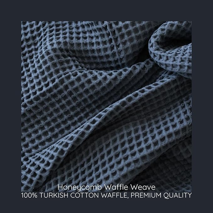 Premium Waffle Throw Blanket Queen XL Size Anthracite - Luxury, Pure 100% Turkish Cotton, Light & Airy Waffle All-Season Quilt - Decorative Bedspread (Anthracite, Queen XL 95" x 102" Inch)