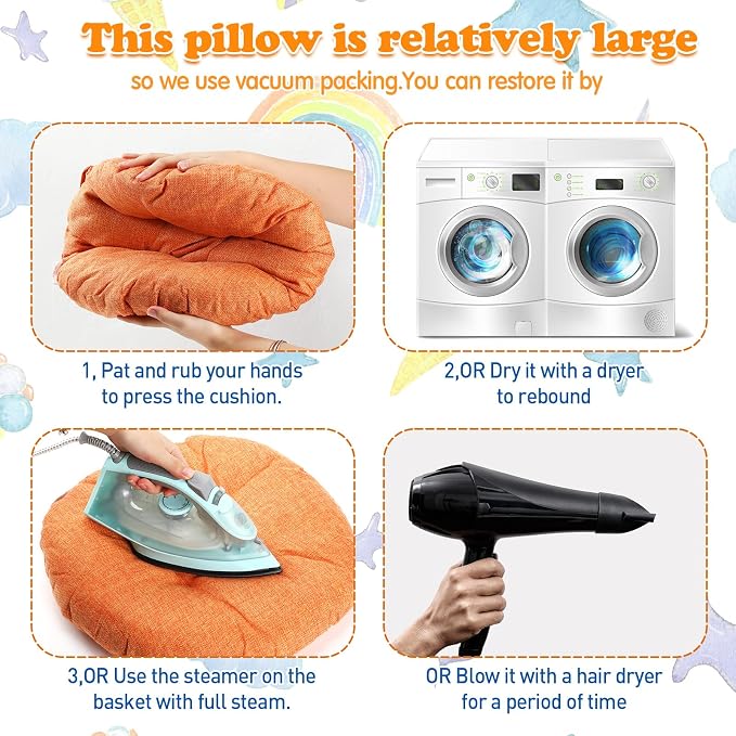 Fumete 16 Pcs 16 Inch Floor Cushions Pillow for Kids Bulk Classroom Round Flexible Seating Floor Cushions for Students Home Daycare School Reading Corner Yoga Meditation Picnic (Rainbow and Earthy)