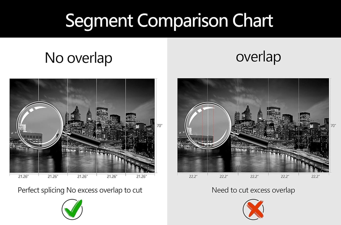 WFBHUA-Brooklyn Bridge Wall Mural Black New York City Landscape Photo Wallpaper for Living Room Bedroom(Not Peel and Stick)