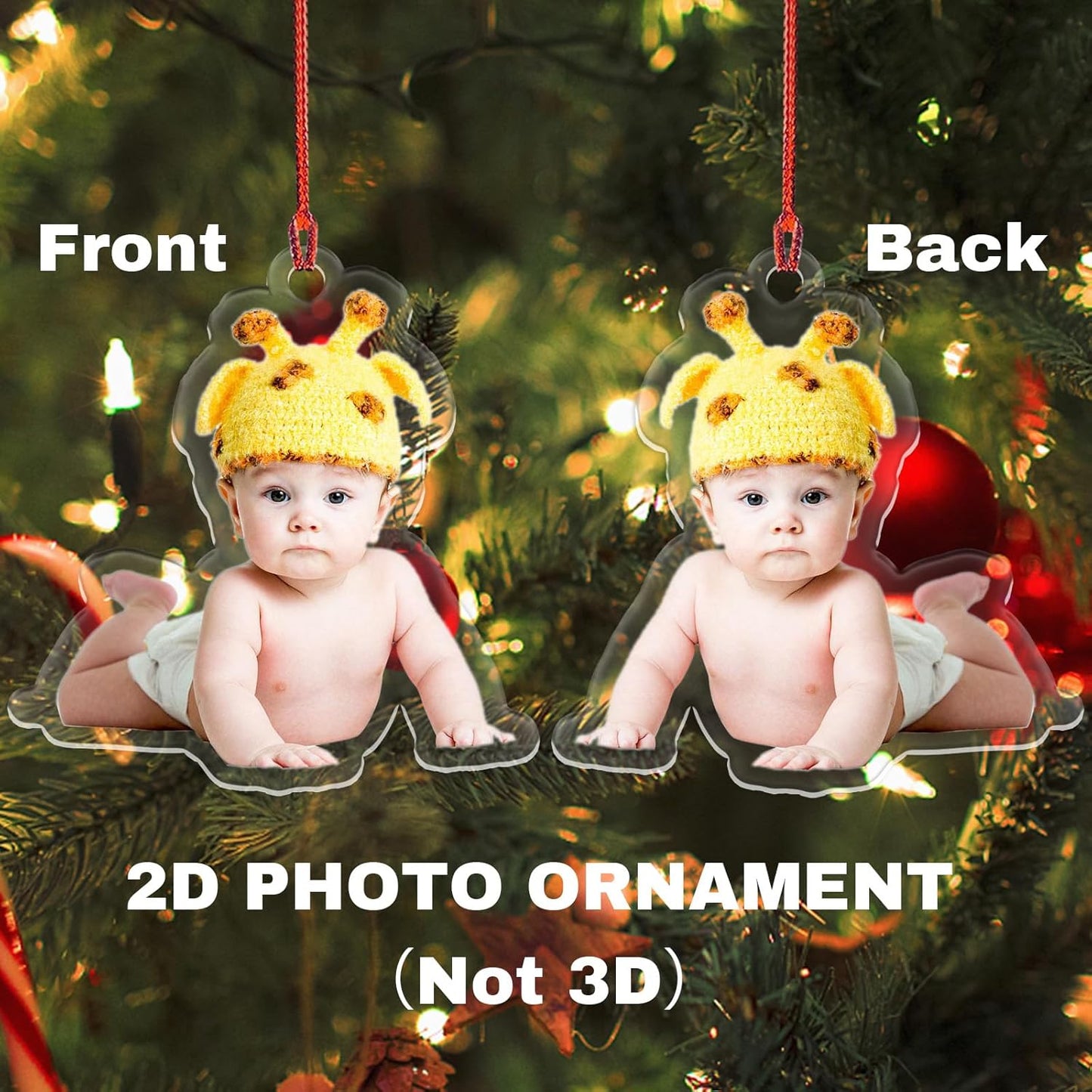 Personalized Photo Ornament 2025 Custom Picture Christmas Ornaments Personalized Xmas Tree Ornaments for Family Dad Mom Grandma Grandpa Friend