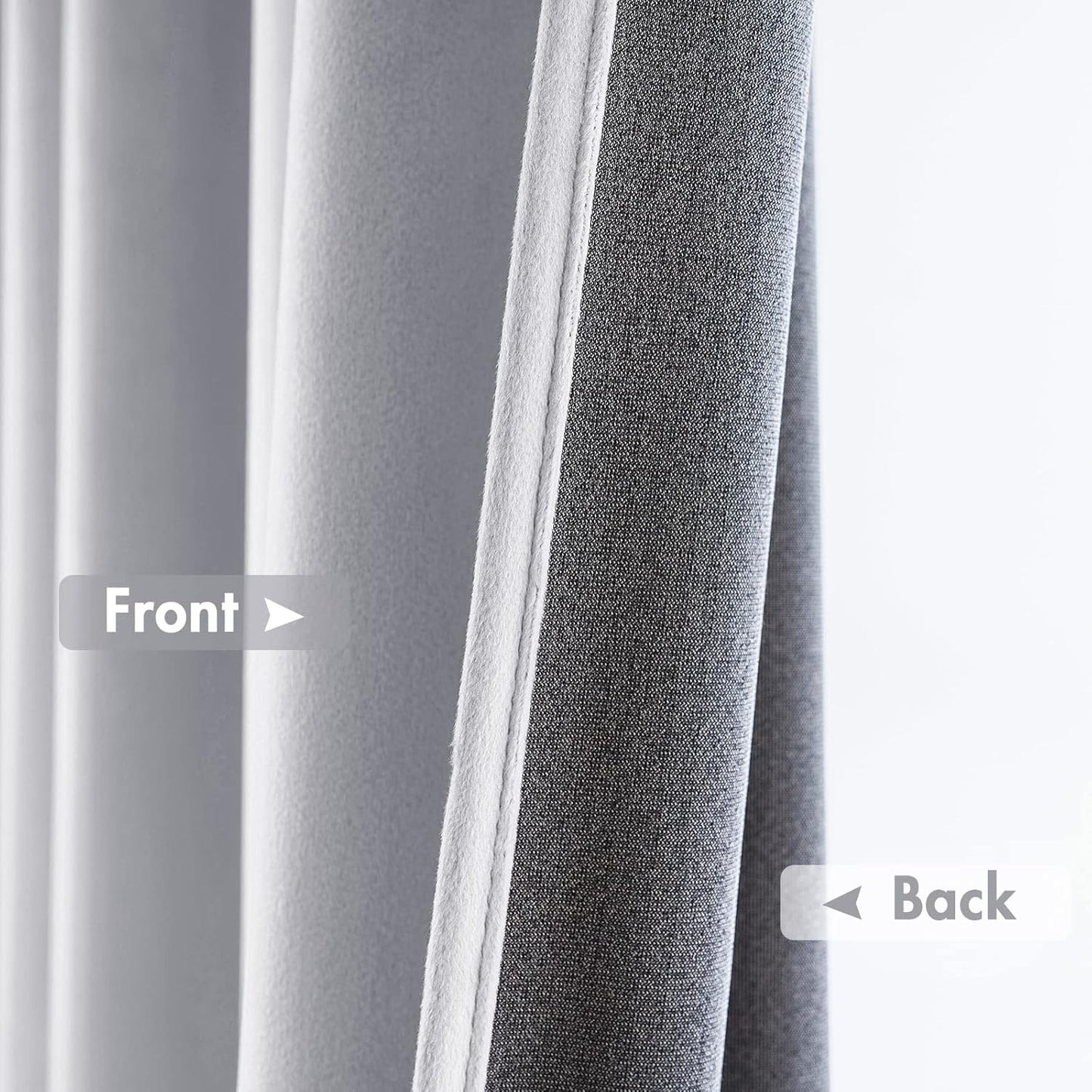 MIULEE Greyish White Velvet Curtains Thermal Insulated Blackout Curtain Drapes for Bedroom Living Room Darkening 72 Inches Long Curtains Panels Rod Pocket Set of 2