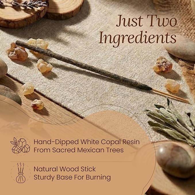 Copal Incense 120 Sticks, 100% INCIENSO Copal Mexicano 120 VARILLAS - Three 40 Incense Sticks Boxes.