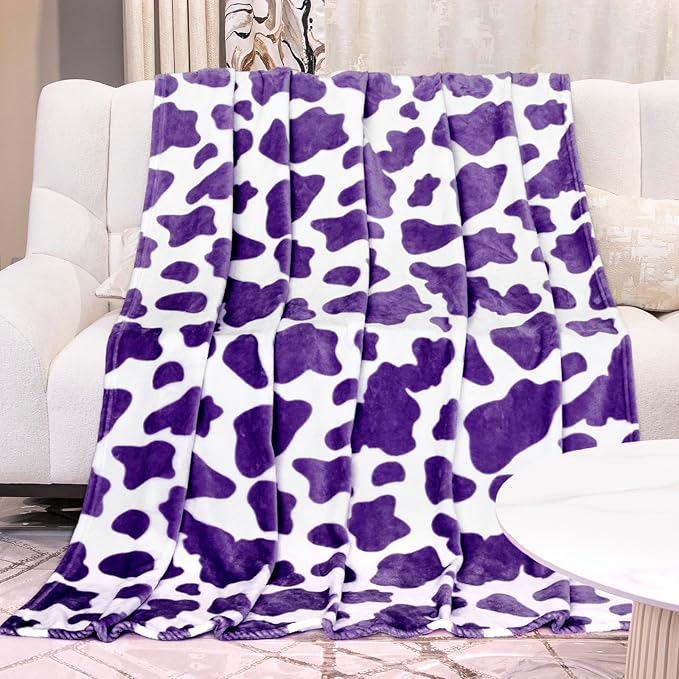 Fleece Blanket Twin Size Purple 60x80 Inches, Ultra Soft Warm Cozy Winter Bed Blanket, All-Season Lavender Home Room Decor, Birthday Gifts, 60"x80"