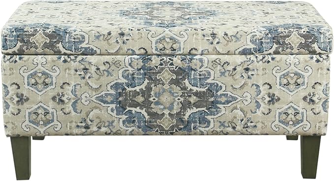 HomePop 36" Decorative Storage Bench - Antiqued Blue