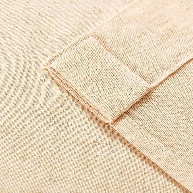 Joydeco Linen Curtains 96 Inch Length 2 Panel Sets,Light Filtering Curtains for Bedroom 52 Inch Wide Living Room Drapes with Back Tabs & Rod Pockets (W52 x L96 Inch, Ecru)