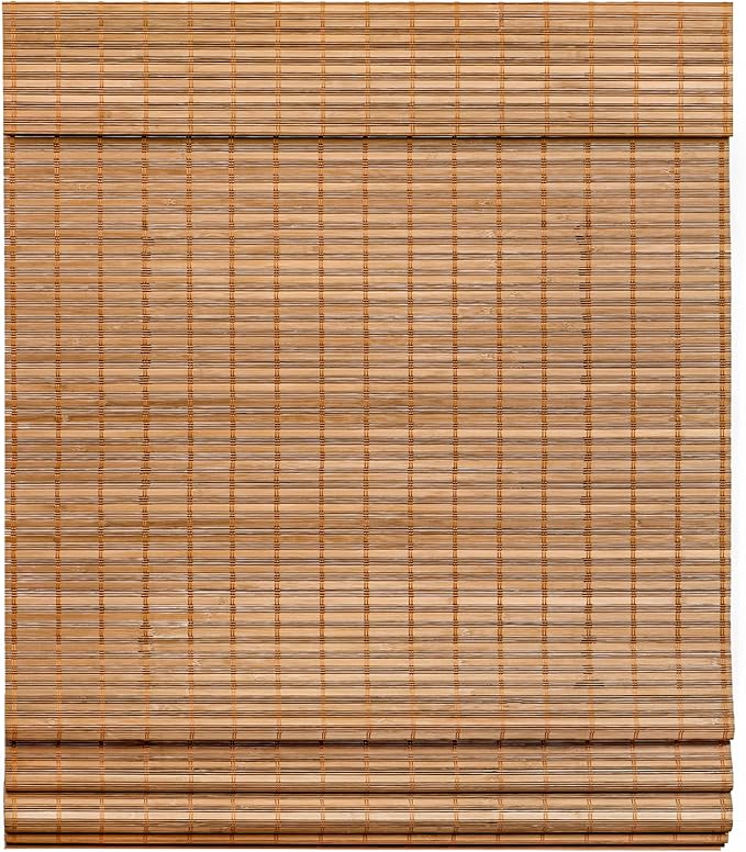 LazBlinds Cordless Bamboo Roman Shades for Windows, 32'' W x 60'' H | Natural Light Filtering Bamboo Window Blinds, Bamboo Blinds for Bedroom Living Room Office Indoor