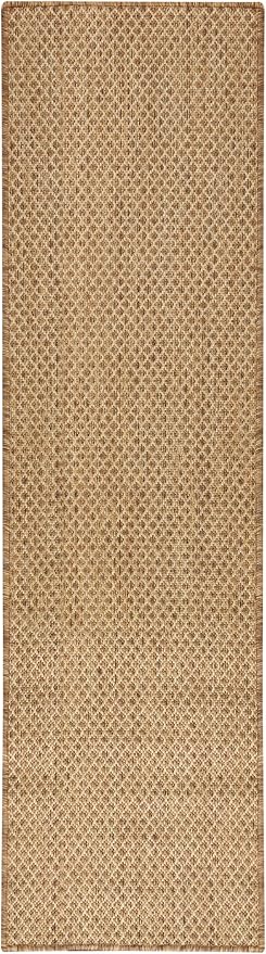 Nourison Home Courtyard Jute 2' x 6' Area Rug - Easy Clean, Non Shedding, Bed Room, Living Room, Dining Room, Kitchen (6' Runner)