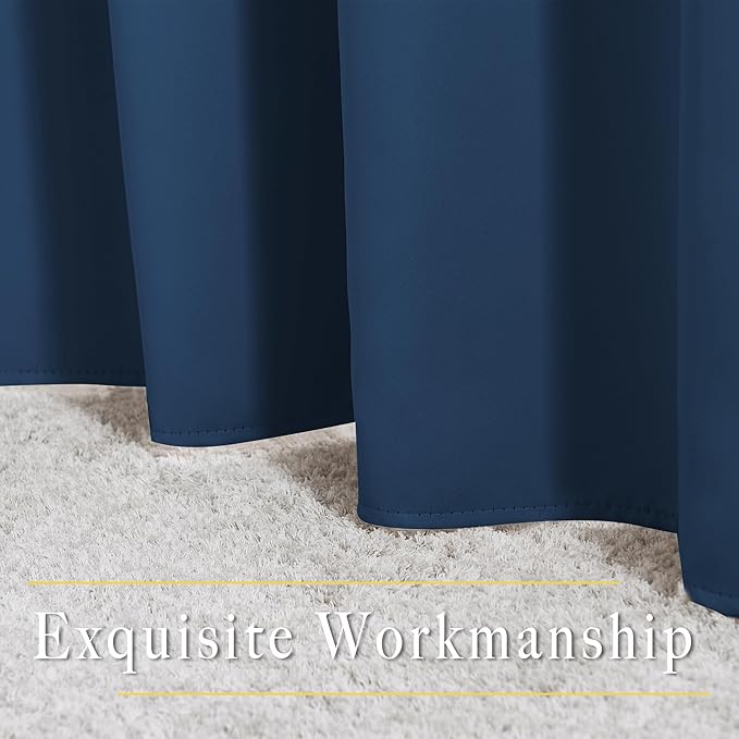 NICETOWN Blackout Sliding Door Curtains 84 inch Length 2 Panels - Thermal Insulated Solid Grommet Room Darkening Window Treatments for Bedroom/French Door (Moroccan Blue, 2 Panels, W66 x L84)