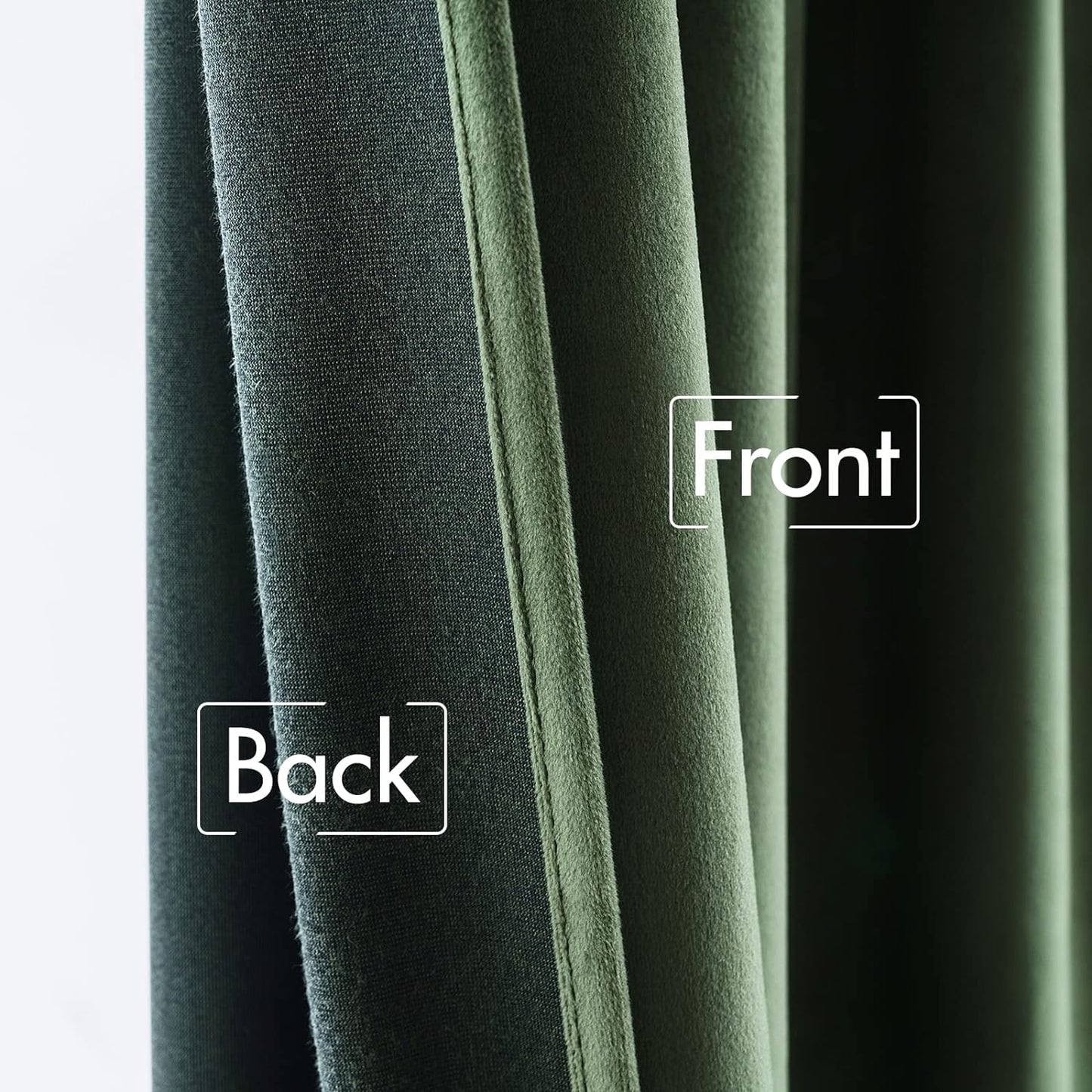 MIULEE Olive Green Velvet Curtains 84 inches 2 Panels - Pinch Pleated Luxury Room Darkening Window Drapes for Bedroom Living Room Blackout Thermal Insulated Super Soft, Back Tab Rod Pocket, W52 x L84