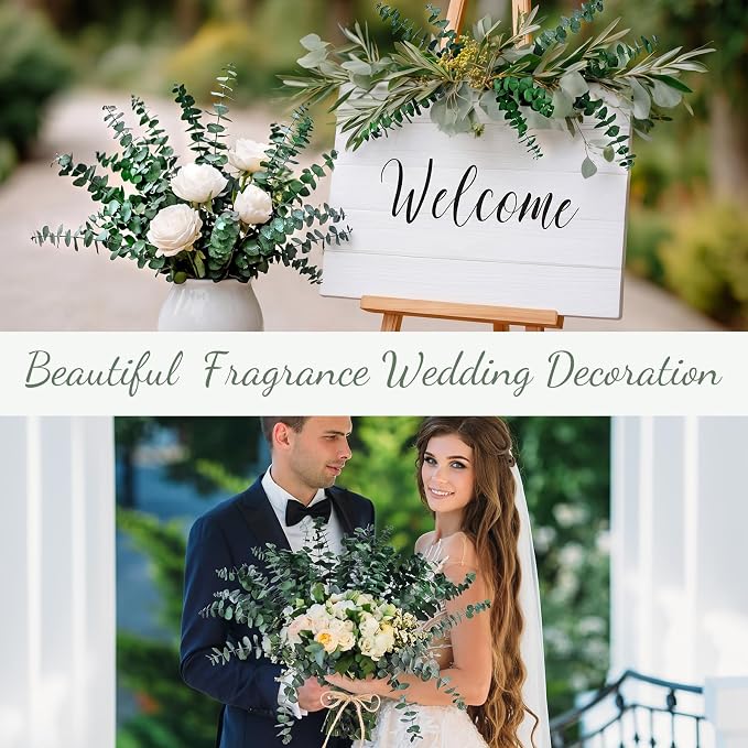 Knitgrip 180 Pcs Large Dried Eucalyptus Stems 17inch Natural Real Fresh Eucalyptus Branches for Shower Hanging Fresh Plant Greenery Leaves for Wedding Bathroom Vase Filler DIY Garland Decor