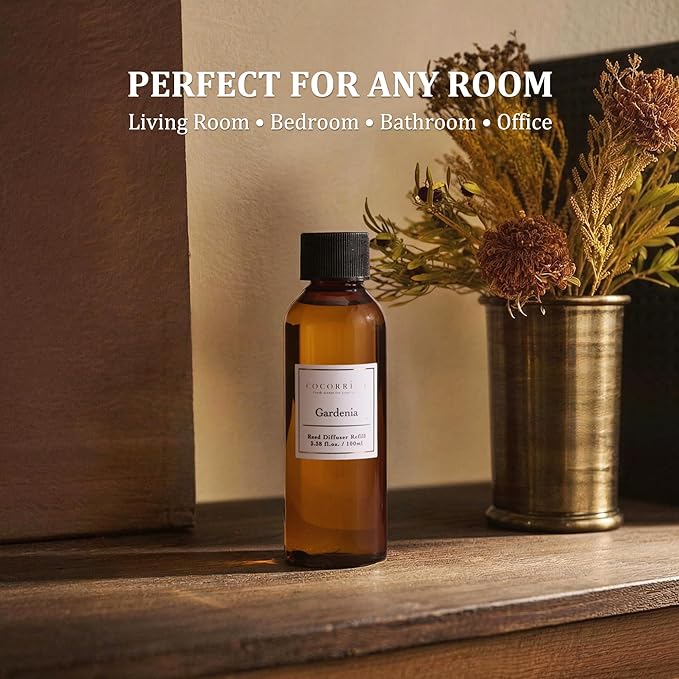 COCORRÍNA Reed Diffuser Refill Set, 10.2oz Scented Oil Refill 3 Pack, Clean Linen, Cashmere Vanilla, Gardenia, Long Lasting Oil Diffuser Refill with 18 Sticks for Bathroom & Bedroom