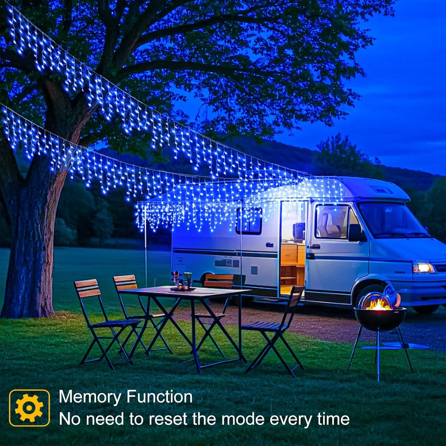 Blue Christmas Lights Outdoor, 66ft 640 LED Icicle Lights for Outside House with Connectable Clear Wire 8 Modes Timer, Plug in Waterproof for Home Holiday Eaves Patio Yard Party Room Indoor Decoration