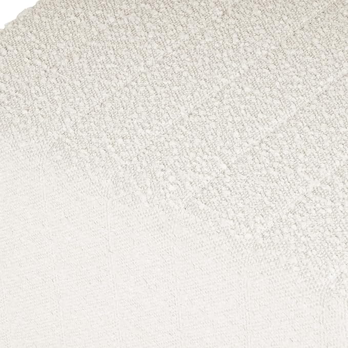 HomePop Modern Channel Tufted Ottoman|Homepop Home Décor|Ottoman for Living Room & Bedroom - Cream Boucle