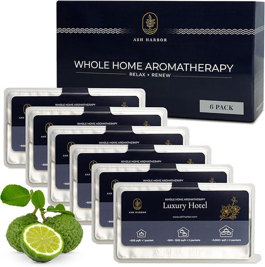 Ash Harbor Luxury Hotel Whole Home Air Freshener System - Whole House Air Freshener for HVAC Filter - Scented Filters for Home - HVAC Duct Odor Eliminator - Filter Fresh 6 Pack
