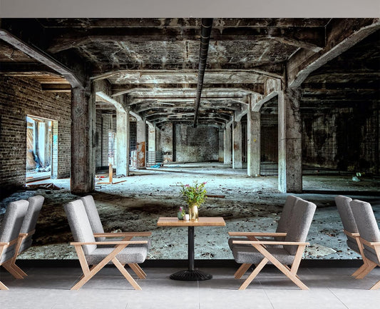 Abandoned Old Factory Buildings Wall Mural Wallpaper 103" x 69"
