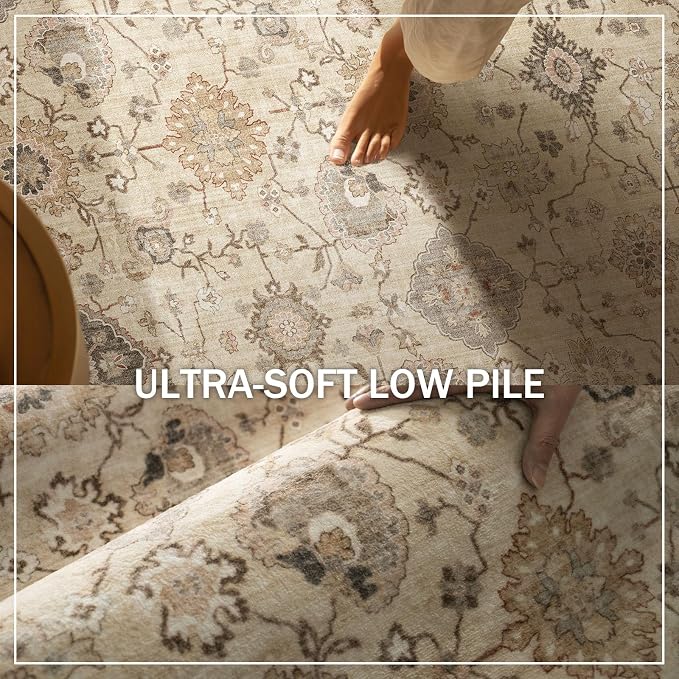 Machine Washable Hallway Runner Rug: 2'x6' Kitchen Rugs Stain Resistant Non Slip Low Pile Soft Carpet Runners for Hallways Indoor Entryway Kitchen Beside Bedroom Bathroom Farmhouse