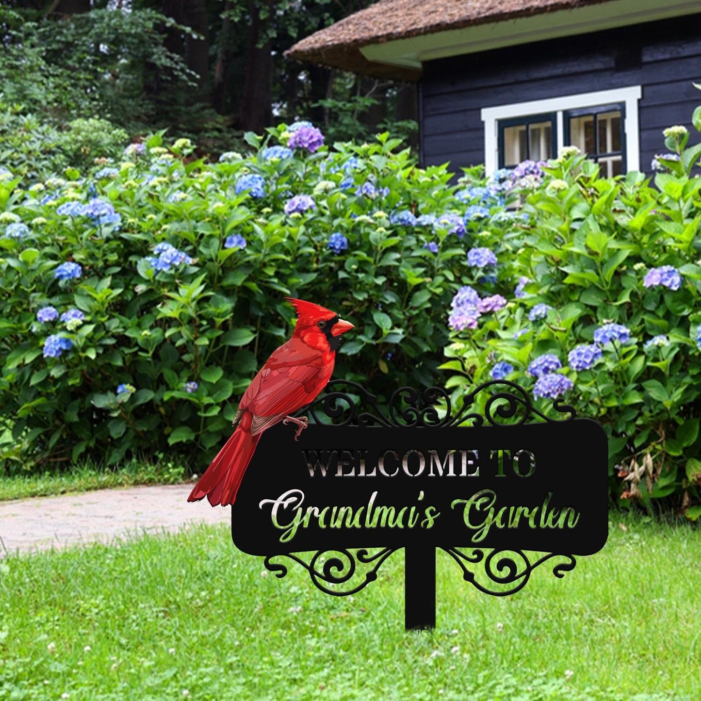 Personalized Metal Garden Signs, Custom Name Yard Stake Sign for House Outdoor Outside Decorative, Lawn Patio Decorations Gardening Enthusiasts Grandmothers Gift 12/14/16/24/30/36inch