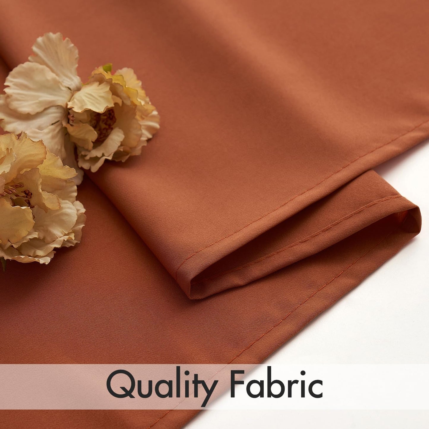 MIULEE Terracotta Privacy Sheer Curtains That Let Light in 96 Inches Long Non-See-Through Semi Sheer Curtain Light Filtering Window Curtains Drapes for Living Room Bedroom 2 Panels Set 42 X 96