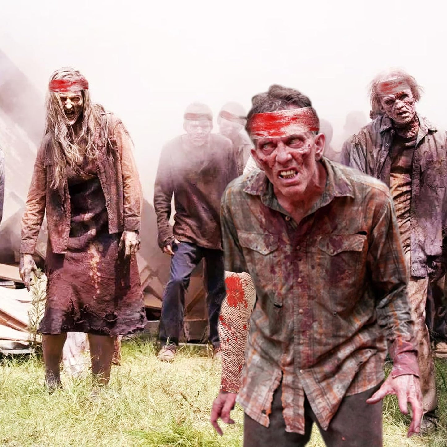 Wholelovein 2 PCS Halloween Creepy Cloth 800 Inch Bloody Scary Blood Gauze Bandages Decorations