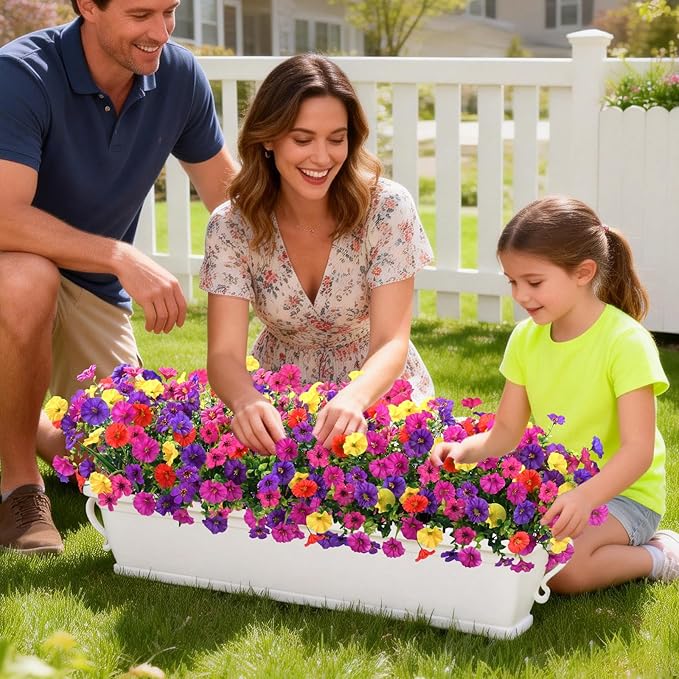 Yastouay Artificial Flowers for Outdoors, 36 Bundles UV Resistant Artificial Outdoor Flowers, Realistic Fake Outdoor Flowers Plant Faux Flowers for Outdoor Planters Front Porch Patio Window Box