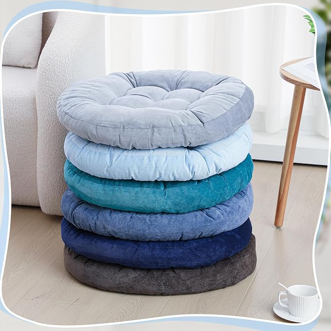 Jerify 6 Pcs Floor Pillow Cushions Large Round Square Large Meditation Floor Pillow for Classroom Adult Meditation Picnic Party Seating Learning Daycare School (Round,Dark Colors)