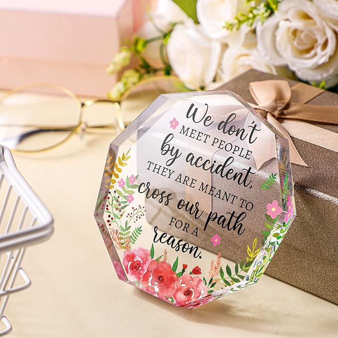 Yinder Thank You Gifts for Women Appreciation Gifts for Coworker Employee Nurse Teacher Leader Boss Inspirational Quotes Acrylic Desk Decor for Home Office Farewell Retirement