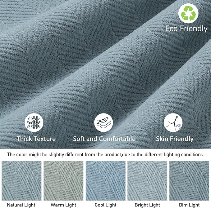 ZWJD Throw Blue Pillow Covers 18x18 Set of 2 Chenille Pillow Covers with Elegant Design Soft and Luxurious Decorative Throw Pillows for Couch, Bed, and Home Decor, Light Blue