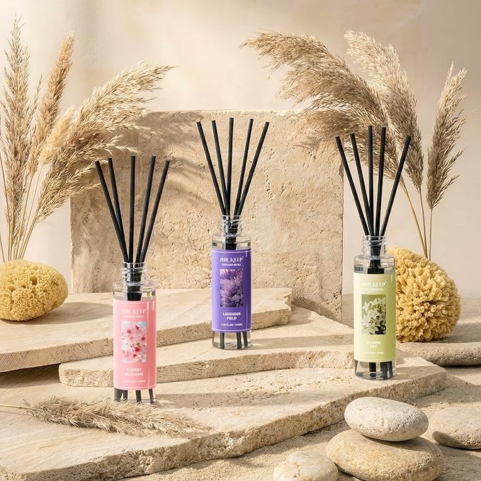 Airkeep Reed Diffuser Oil Refill/Jasmine Lily/3.38 oz / 1 Pack/Air Freshener & Aromatherapy Essential Oil Blend for Home Fragrance – Scented Refill Oil for Bathroom, Bedroom & Home Decor