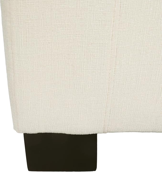 Christopher Knight Home Storage Ottoman, Upholstered Storage Bench, Foot Rest Stool Chair, End Side Table, Modern Fabric Seating Ottoman, Toy Box Organizer for Bedroom, Living Room, Entryway, White