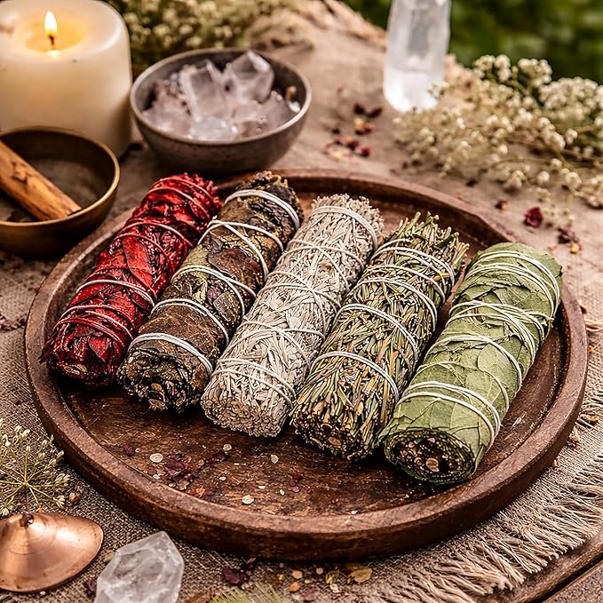 SOUL STICKS Smudge Stick Variety Gift Set | Bulk Sage Bundles for Space Cleansing | Smudging Wand Gift Set with Smudge Guide (Essential Sage, 6 Pack)