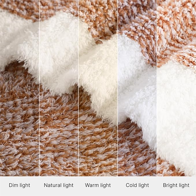 WRENSONGE Soft Throw Blanket for Couch-Cozy Reversible Knitted Blankets | Lightweight Warm Fluffy Decor for Women, Mom, Her & Girls, Sofa, Chair, Bed, 50x60in, Cationic Dyeing Burnt Orange