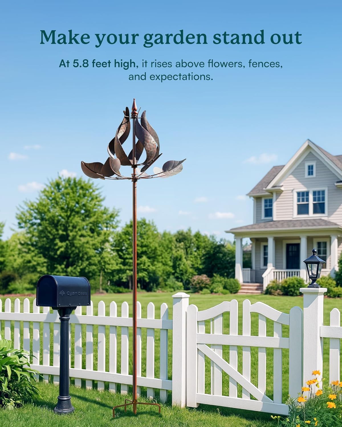 Wind Spinners Outdoor - Large Tulip Metal Wind Spinners with Stake, Garden Windmill Yard Spinner Lawn Decor (24" W x 75" H)