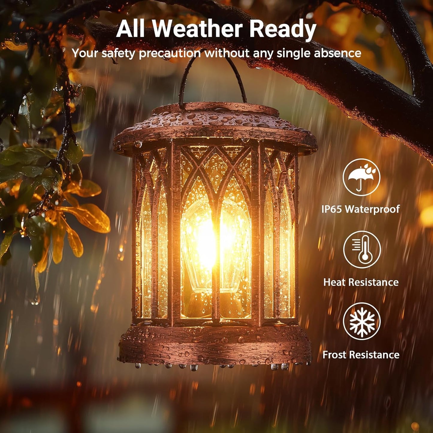 WdtPro Solar Lanterns Outdoor Hanging 6 Pack, Upgraded Bright Lantern Lights Outdoor Waterproof, Solar Powered Lantern Over 12Hrs Solar Lights for Outside Garden Yard Patio Decor (Copper)