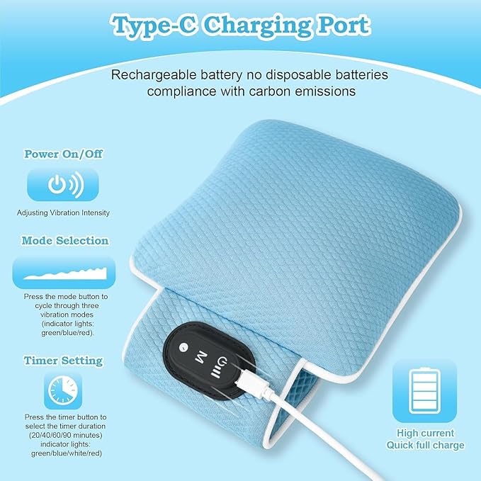 Baby Vibrating Sleep Soother, Baby Sleep Aid, Newborn Soothers for Help Sleeping, 3 Adjustable Vibration Modes, 90 Min Timer, Newborn Vibrations Mattress Pad for Home & Travel, Use for Crib & Stroller